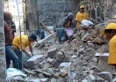 Trabajos de rehabilitación de viviendas con las construcción. Acciones de reconstrucción derivadas del evento sísmico del 19 de septiembre de 2017